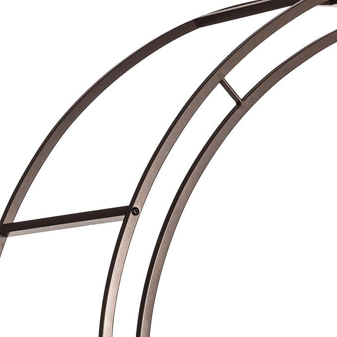 Evergreen Plow & Hearth Montebello-Gunmetal Garden Arbor - 7 Feet Tall | Slim Metal Arch with Iron Trellis for Climbing Plants | Elegant Wedding Arbor | Outdoor Patio & Garden Decor