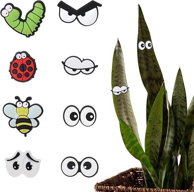 8Pcs Funny Plant Magnets Eyes Cute Soft Glue Plant Magnets Pin Charms Unique Magnetic Eyes Decoration Personality Plants Eye Accessories for Office Indoor Outdoor DIY Potted Plants Women Men Lover