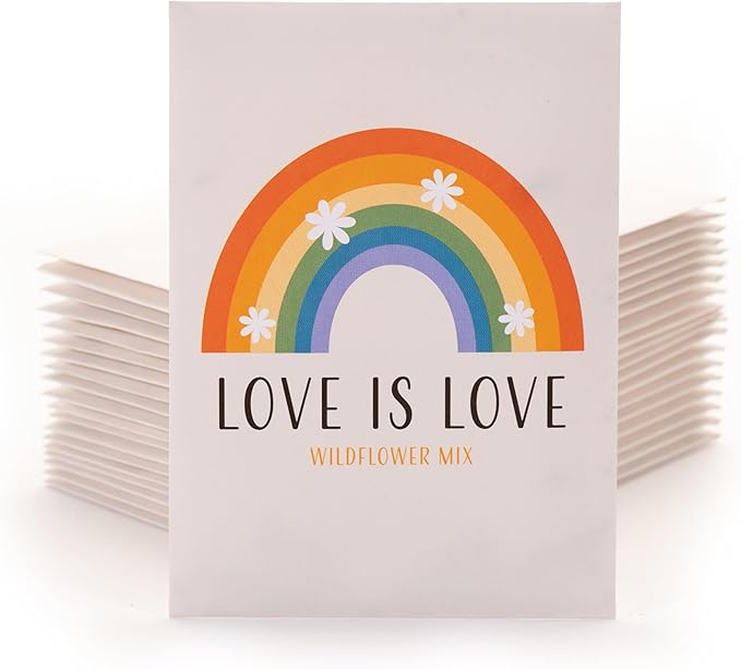 Love is Love Rainbow - 25 Wildflower Packets for Planting - Celebrate & Show Your Pride - Garden Seeds to Grow Live Plants - Bentley Seed Co.