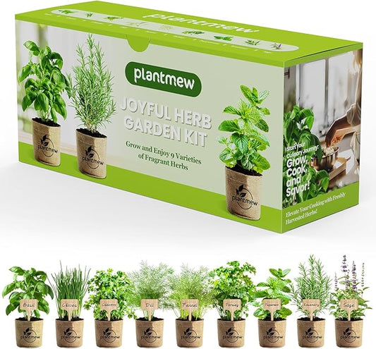 9 Herb Indoor Window Garden Kit - Complete Herb Plant Grow Set for Women, Men, Mom - Unique Gift Idea for Birthday, Christmas - Organic Herbs Starter Kit Made in USA