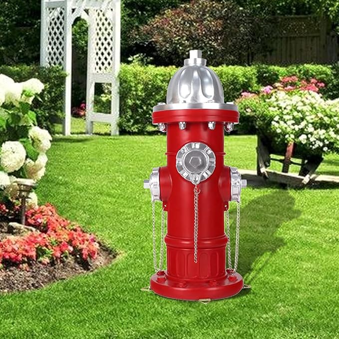 Fake Fire Hydrant for Dogs to Peed on, Dog Fire Hydrant Pee Post, 17.5" Backyard Decor Outdoor Statues Firefighter Gifts for Men (17.5")