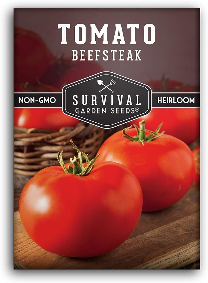 Survival Garden Seeds - Beefsteak Tomato Seed for Planting - Packet with Instructions to Plant and Grow Delicious Tomatoes in Your Home Vegetable Garden - Non-GMO Heirloom Variety - 1 Pack