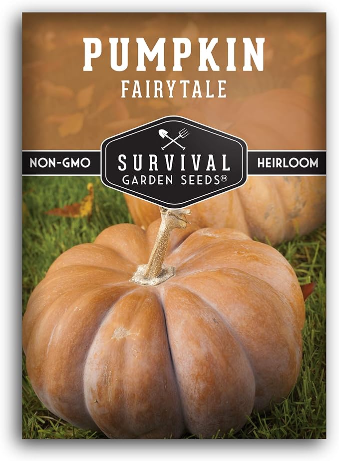 Survival Garden Seeds Fairy Tale Pumpkin Seeds for Planting – Packet with Instructions to Plant & Grow Pumpkins in Your Home Vegetable Garden - Non-GMO Heirloom Seeds