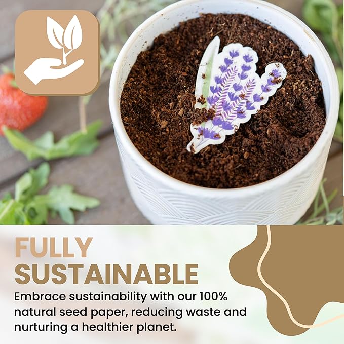 10 Pcs Plantable Seed Paper - Seed Paper Favors | Flower Seed Paper for Gardening, Crafting, Birthdays, Wedding Anniversaries | Indoor Flower Plantable Seeded Paper | Plantable Mini Seed Papers Set