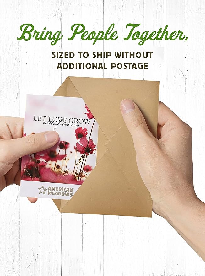 American Meadows Wildflower Seed Packets ''Let Love Grow'' Party Favors (Pack of 20) - Wildflower Seed Mix, Party Favors for Weddings, Valentine's Day, Anniversaries, Thank You