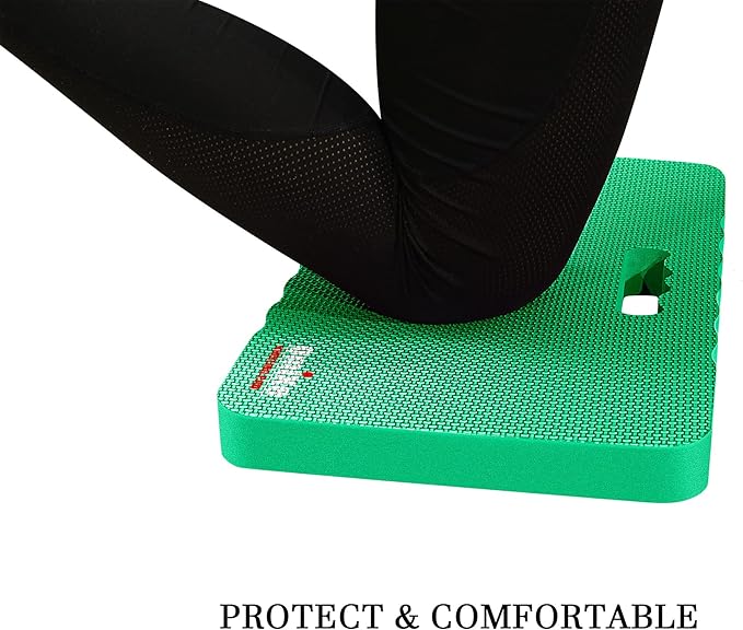Extra Thick Kneeling Pad Comfy Foam Kneeler Mat Garden Knee Pad Cushion for Gardening Planting Yard Work Prayer Yoga Mechanic Exercise Workout Baby Bath 18 x 11 x 1.5 Inch Large Green 1 Pack