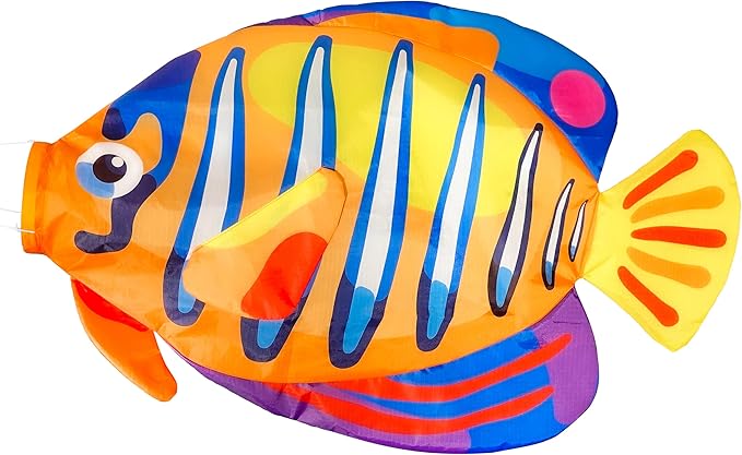 emma kites Royal Angelfish Windsock 30-inches Colorful Hanging Décor for Home Garden Backyard Deck Canopy Party Bike Flag
