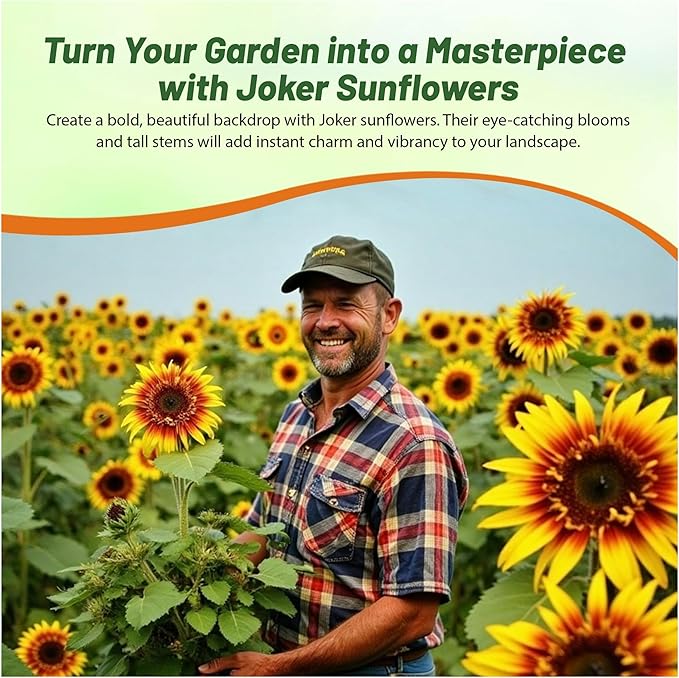 Outsidepride 100 Seeds Helianthus Annuus Joker Sunflower Seeds for Planting