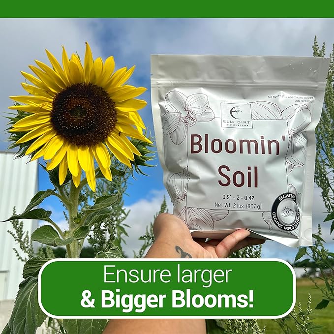Elm Dirt Premium Bloom Soil for all Plants - 100% Organic Plant Soil for Outdoor Plants & Indoor Plant Soil | Soil Enhancer for Plant Growth & Healthy Nutrients - Big Bloom Plant Soil Activator, 2 lbs