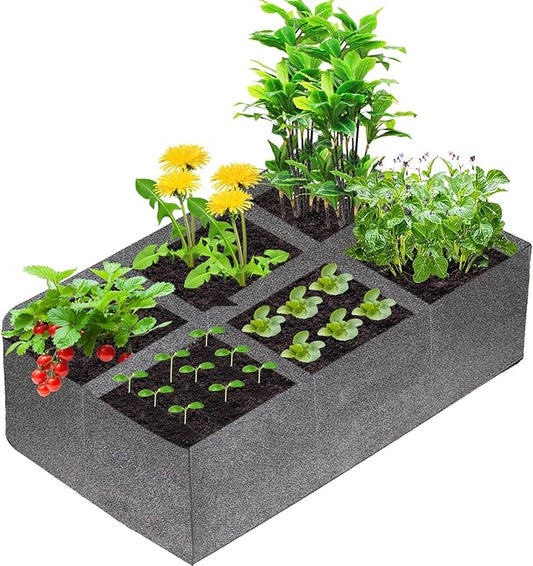 Fabric Raised Garden Bed, 6x3x1ft Fabric Square Grow Bags for Vegetable Herbs, Fabric Plant Pots Indoor Outdoor, 6 sq. ft.