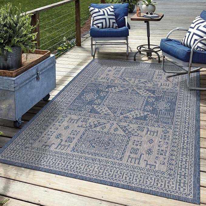 Keen Home Design Terrace Outdoor Throw Rug - 3x5 Washable Indoor/Outdoor Rug for Patio, Kitchen, Balcony, Beach, Garden, Deck and Porch, Size: 3'x5'