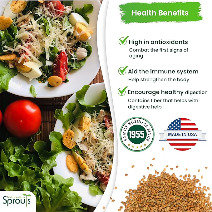 Nature Jims Sprouts Salad Sprout Mix - Organic Salad Mix for Growing - Non-GMO Microgreen Seeds - Healthy Broccoli, Alfalfa, Radish, Clover Sprouting Seeds Variety Mix - Microgreens Growing 1lb