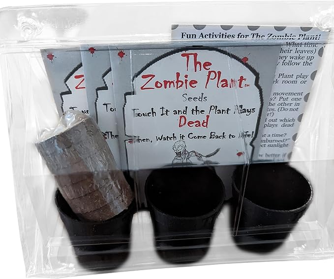 Zombie Plant Greenhouse Grow KIT- (Touch It and It Plays Dead!) Unique Nature Kit- Grow a House Plant That Plays Dead When You Touch It! Comes Back to Life in Minute. Fun STEM and Classroom Activity!