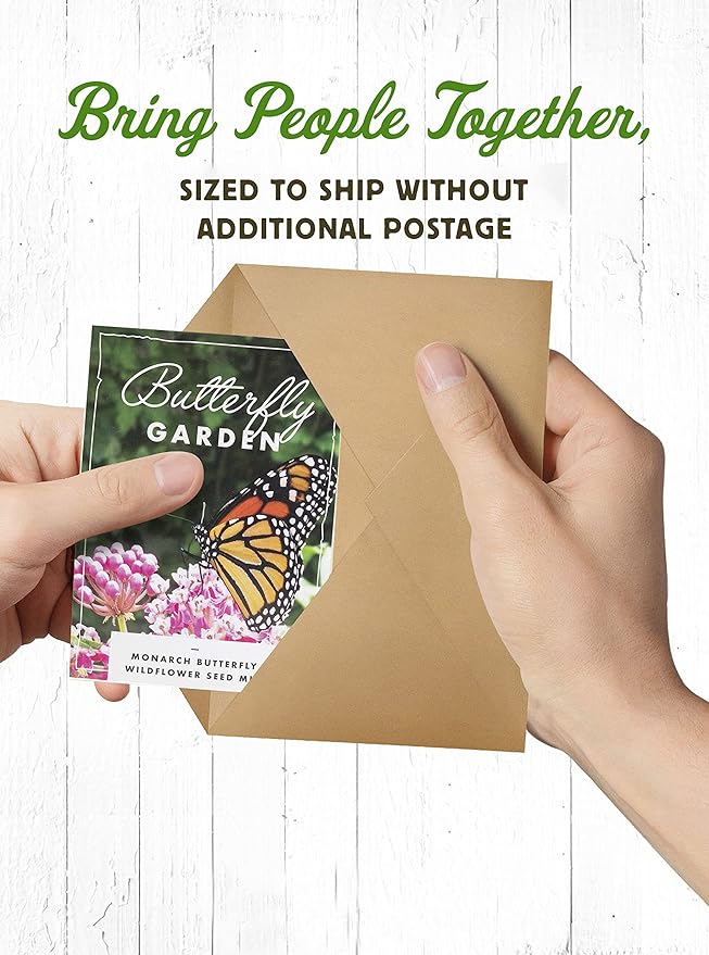 American Meadows Wildflower Seed Packets ''Butterfly Garden'' Favors (Pack of 20) - Pollinator Wildflower Seed Mix to Attract Hummingbirds, Bees, and Butterflies, Party Favors for Any Occasion