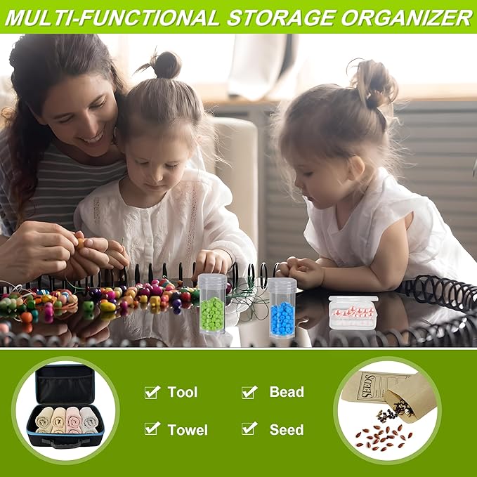 87 Slots Seed Storage Organizer Box with 20 Seed Envelopes, Large Capacity Seed Storage Container with Zipper Bag, Label Stickers, Tweezers, Funnel, Garden Seeds Saver Kit for Vegetable, Flower