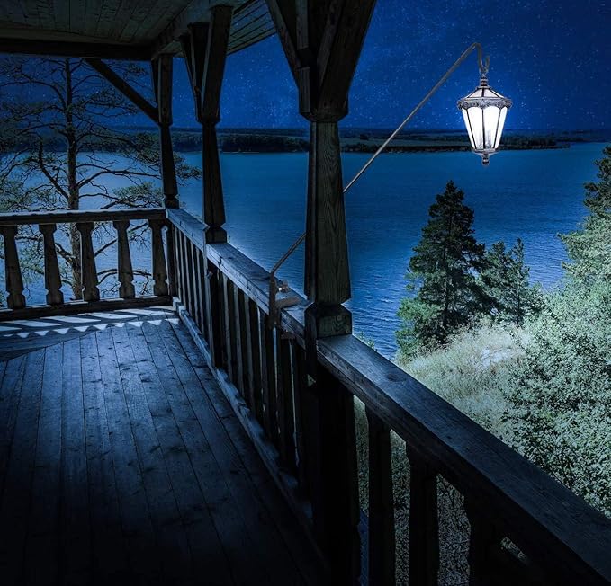 ERYTLLY Extended Reach Deck Hook Wall Pole Wall Mounted Deck Hook Extensible and 43 inch Wall Bracket for Hanging Bird Feeder,Plants,Wind Chimes,Lanterns 2 Packs