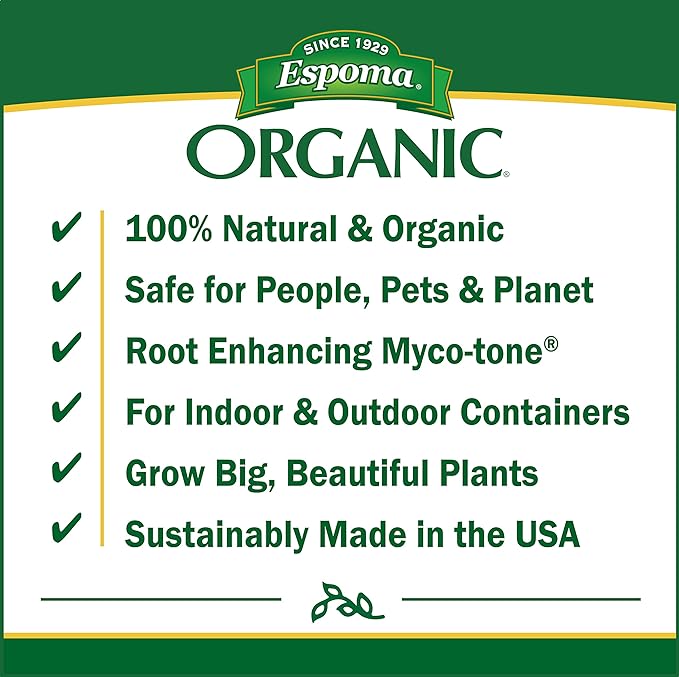 Espoma Organic Potting Soil Mix - All Natural Potting Mix For All Indoor & Outdoor Containers Including Herbs & Vegetables. For Organic Gardening, 8qt. bag. Pack of1