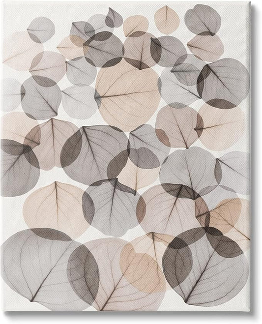 Stupell Industries Tree Leaf Pattern Brown Foliage Plant Veins, Designed by Albert Koetsier Canvas Wall Art, 16 x 20, Tan