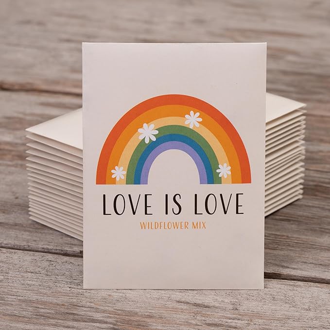 Love is Love Rainbow - 25 Wildflower Packets for Planting - Celebrate & Show Your Pride - Garden Seeds to Grow Live Plants - Bentley Seed Co.