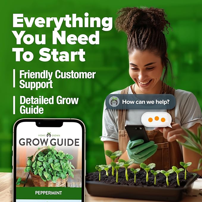 HOME GROWN Peppermint Seeds Pack – 2,370 Non-GMO, Heirloom Mint Seeds for Planting. Grow Peppermint Plants in Your Herb Garden Indoors or Outdoors (Mentha × piperita)