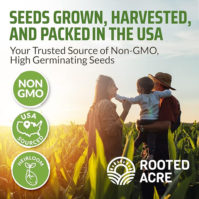 Rooted Acre 8 Varieties Pepper Seeds - Non GMO, USA, Heirloom Hot Pepper Seeds inc Ghost and Jalapeno - High Germinating Pepper Seeds for Planting Home Garden: Serrano, California Wonder, and More