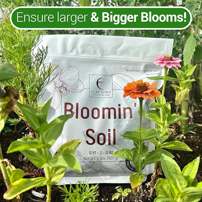 Elm Dirt Premium Bloom Soil for all Plants - 100% Organic Plant Soil for Outdoor Plants & Indoor Plant Soil | Soil Enhancer for Plant Growth & Healthy Nutrients - Big Bloom Plant Soil Activator, 2 lbs