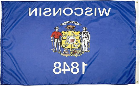 FlagSource Wisconsin Nylon State Flag, Made in the USA, 4x6'