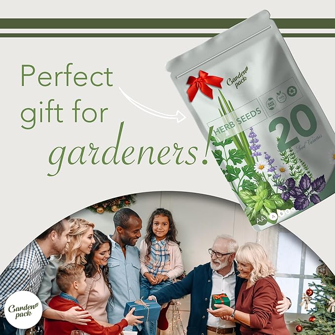 Garden Pack 20 Herb Seeds Variety Pack - 14,000 Non GMO Herb Seeds for Planting - Garden Seeds for Your Own Herb Garden