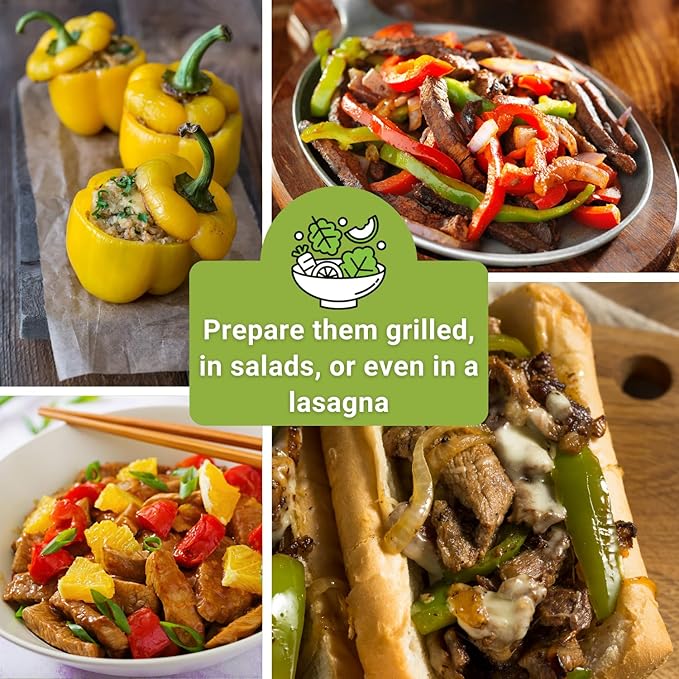 Sow Right Seeds - Sweet Bell Pepper Seed Collection for Planting a Home Garden - Red, Yellow, Purple, Orange and Chocolate Brown Bell Peppers - Non-GMO Heirloom Variety Pack Vegetable Seeds to Plant