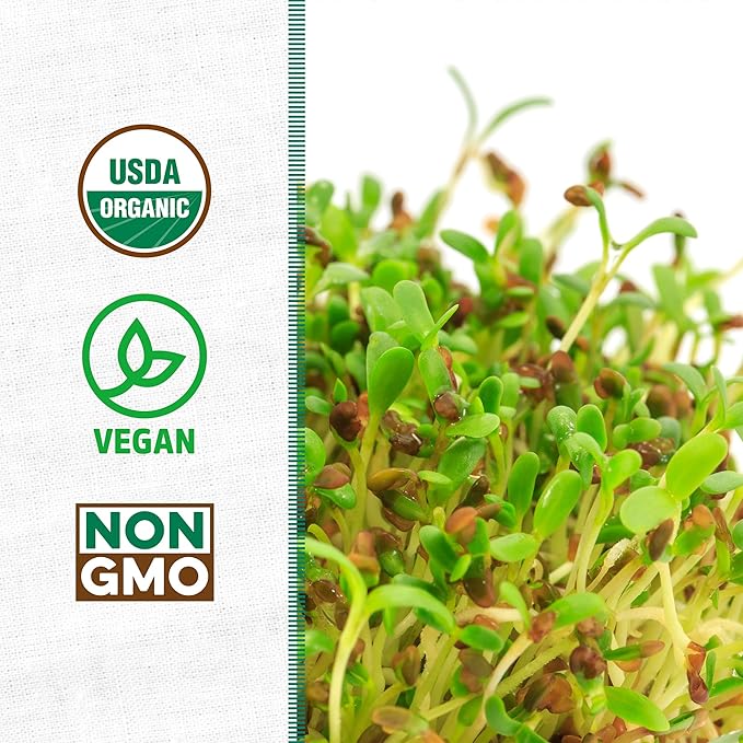 Back to the Roots 100% Organic Alfalfa Seeds | 1 Pound Non-GMO | Nutrient Dense, Easy to Grow, Rich in Fiber