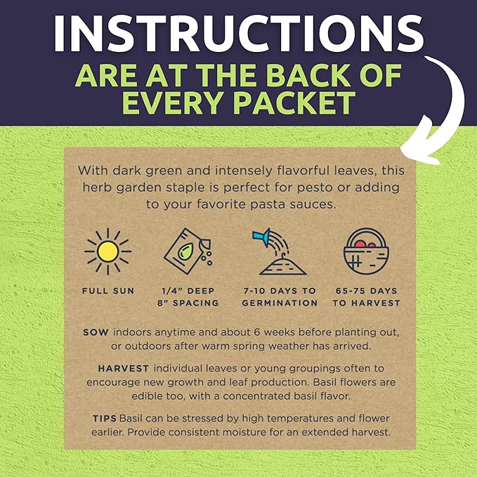 Organic Italian Garden Seeds Variety Pack - 12 Individual Packs - 2025 Season - Genovese Basil, Italian Giant Parsley, Chioggia Beet & More! for Indoor & Outdoor Planting (Non-GMO, Certified Organic)