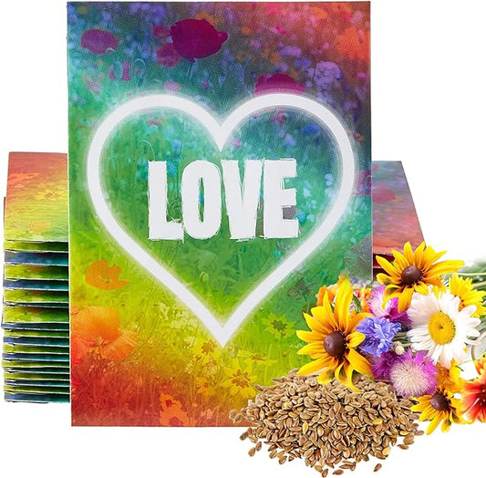 American Meadows Wildflower Seed Packets ''Love'' Party Favors (Pack of 20) - Wildflower Seed Mix, Party Favors for Weddings, Valentine's Day, Anniversaries, Thank You