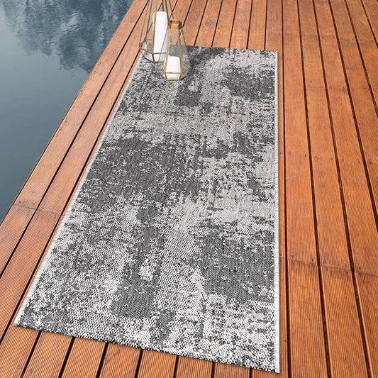 Keen Home Design Terrace Outdoor Runner Rug - 2x6 Washable Indoor/Outdoor Rug for Patio, Kitchen, Balcony, Beach, Garden, Deck and Porch, Size: 2'2"x5'7"