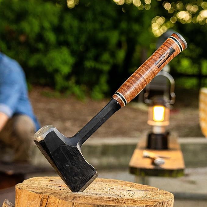 ESTWING Special Edition Fireside Friend - Leather 14" Wood Splitting Maul with Forged Steel Construction & Genuine Leather Grip