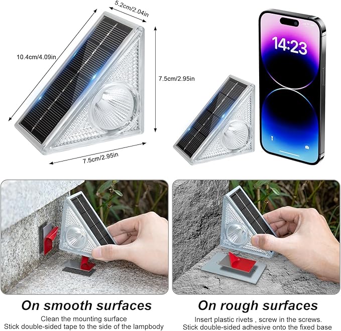 Ellasay Stair Lights Outdoor 12 Pack,10 Color Modes Solar Step Lights for Outside, Waterproof IP67 Solar Lights for Garden Stair,Patio,Deck,Yard,Front Step, Front Porch Decor