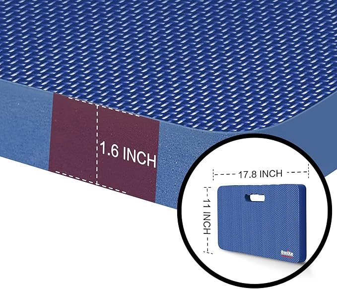 Extra Thick Kneeling Pad Comfy Foam Kneeler Mat Garden Knee Pad Cushion for Gardening Planting Yard Work Prayer Yoga Mechanic Exercise Workout Baby Bath 18 x 11 x 1.5 Inch Large Blue 1 Pack