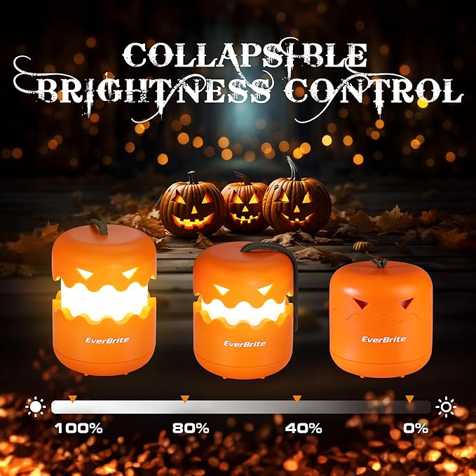 EverBrite 3-Pack Halloween Pumpkin Lantern & 3-Pack Halloween Hanging Ghost Lights
