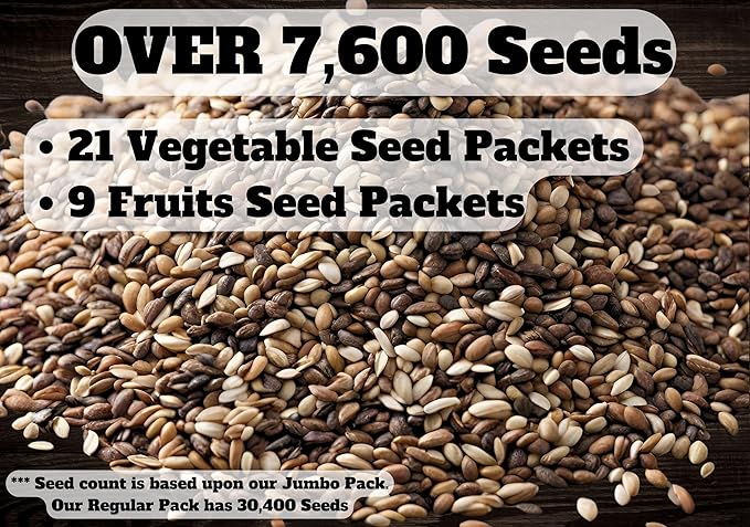 B&KM Farms Heirloom Seed Vault, 20 Varieties, 20,000+ Non-GMO Seeds, Long-Term Storage (Regular, Small)