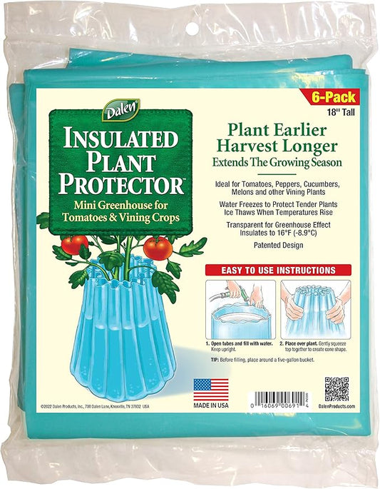 Dalen Gardeneer Season Starter – Early Season Insulated Plant Protector – Cold Weather Frost Guard - Easy Fill Shape for Optimal Planting - 6 Pack – Made in The USA - Blue