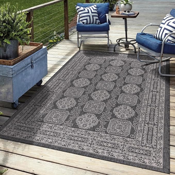 Keen Home Design Terrace Outdoor Area Rug - 6x9 Washable Indoor/Outdoor Rug for Patio, Kitchen, Balcony, Beach, Garden, Deck and Porch, Size: 6'x8'10"