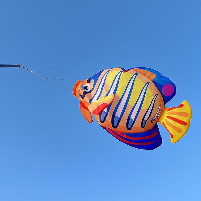emma kites Royal Angelfish Windsock 30-inches Colorful Hanging Décor for Home Garden Backyard Deck Canopy Party Bike Flag