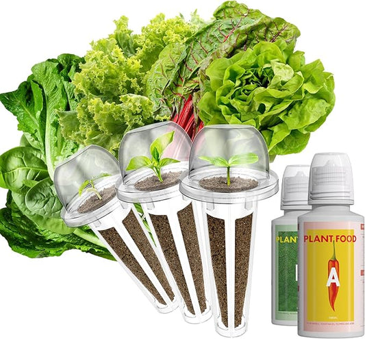LYKOCLEAN Salad Greens Seeds Pod for AeroGarden, idoo Hydroponics, 3-pods(350 Seeds+,Include American Fast Lettuce,Paris Island Lettuce,Cauliflower,Swiss Chard, Spinach,Buttercrunch Lettuce,Cabbage)