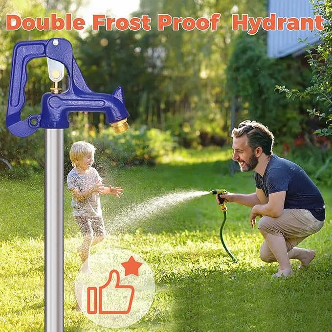 Frost Proof Yard Hydrant,3.25ft Frost Free Outdoor Faucet,Freeze Proof Outdoor Faucet 3/4" Pipe Connection,Frost Free Hydrant for Yard Garden Farm Pasture Irrigation,12" Bury Depth No Lead Hydrant