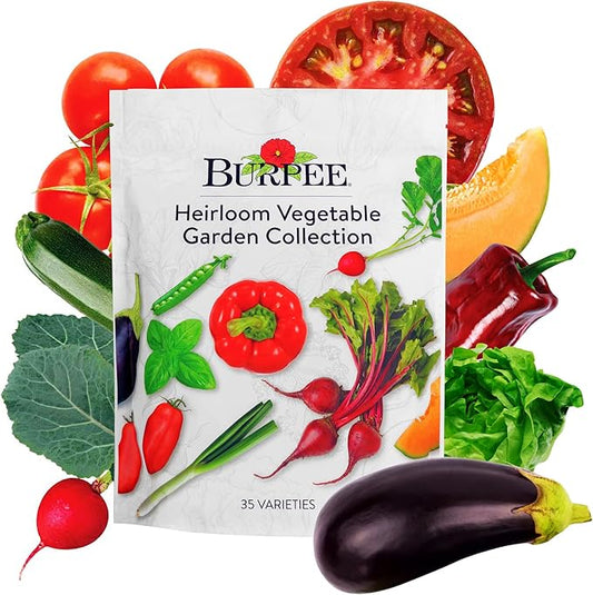 Burpee Heirloom Vegetable Seeds, Variety Pack with 35 Varieties of Plant Seeds, 30,000+ Garden Seeds - Mixed Non-GMO Seeds with Select Varieties of Lettuce, Beans, Tomatoes, Peppers, Squash and More