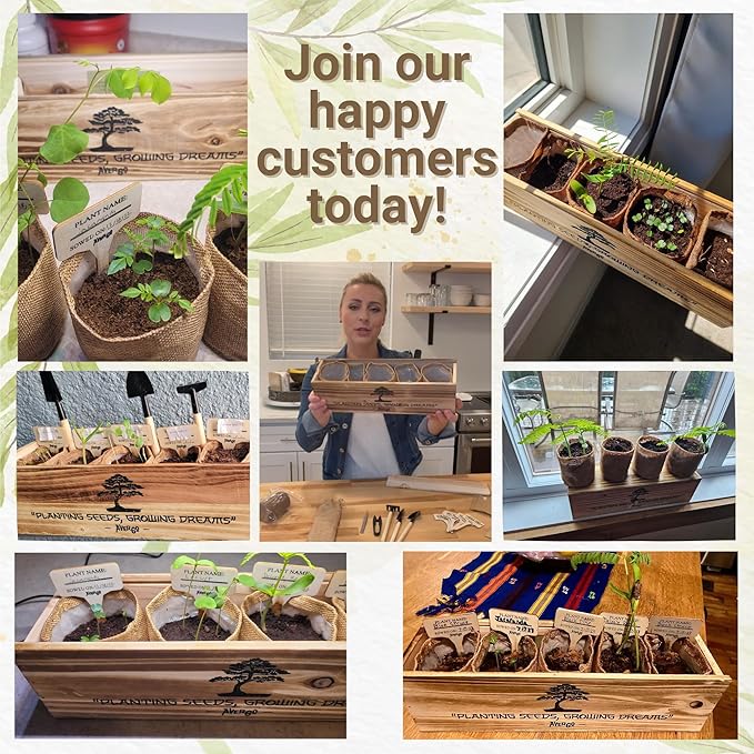 Bonsai Tree Kit for Beginners – 5X Unique Japanese Bonzai Trees | Complete Indoor Starter Kit for Growing Plants with Bonsai Seeds, Tools & Planters – Gardening Gifts for Women & Men