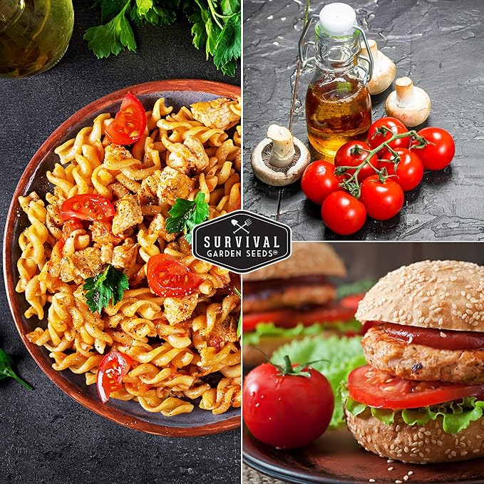 Survival Garden Seeds - Large Red Cherry Tomato Seed for Planting - 3 Packets with Instructions to Plant and Grow Tomatoes in Your Home Vegetable Garden - Non-GMO Heirloom Variety