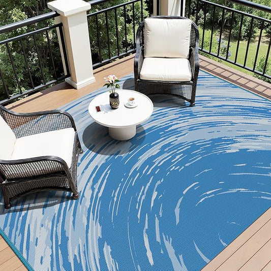 COCOER Modern Outdoor Rug 6x9 Reversible-Waterproof Outdoor Patio Rug-Quick Dry Outdoor Area Rugs Indoor Outdoor Rugs-Outside Rug Patio Decor for Porch Deck Balcony Backyard