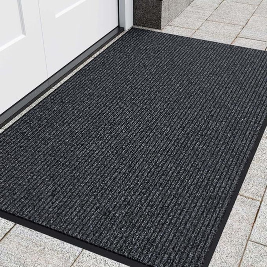 Front Door Mat, Heavy Duty Indoor Outdoor Entrance Door Mat, 72" x 36" Commercial Door Mats for Entryway, Durable Non-Slip Rubber Backing, Low-Profile Welcome Mats for Entry, Gray