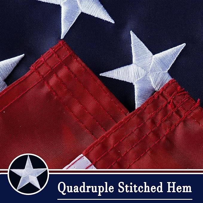 AZCOVER American Flag 6x10 FT Us Flag for Outside Heavy Duty Nylon USA American Flags for Outdoor with Embroidered Stars Sewn Stipes and Brass Grommets United States Flag
