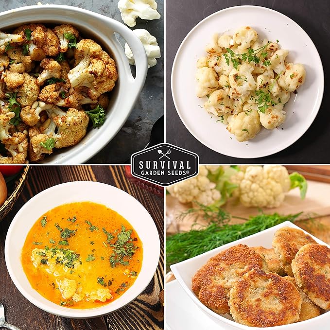 Snowball Cauliflower Seed for Planting - 5 Packets with Instructions to Plant & Grow Amazing White Vegetables in Your Home Vegetable Garden - Non-GMO Heirloom Variety - Survival Garden Seeds